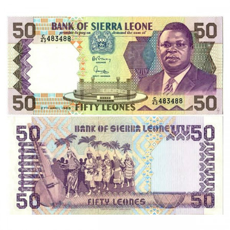 1989 * Banconota Sierra Leone 50 Leones "President Saidu Momoh" (p17b) FDS