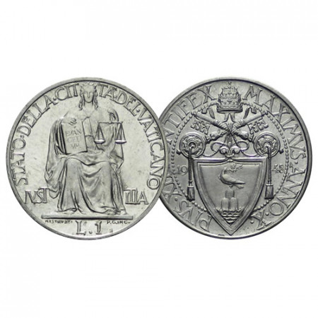 1948 X * 1 Lira Vaticano "Pio XII - Jvstitia" (KM 40 G 193) qFDC