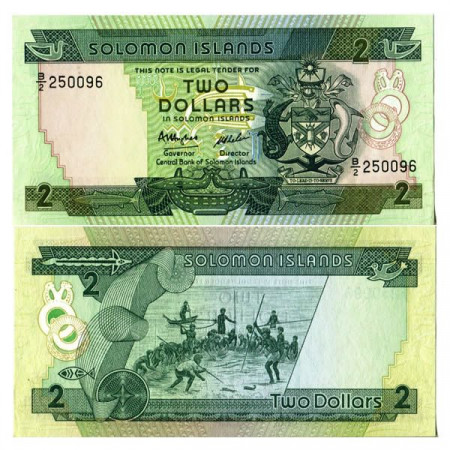 ND (1986) * Banconota Isole Salomone 2 Dollars "Fishermen" (p13a) FDS