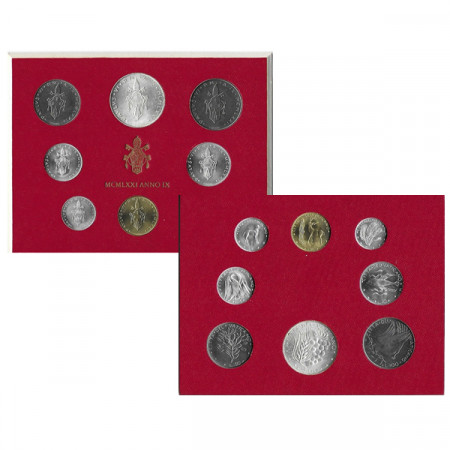 1971 IX * Divisionale Vaticano 8 Monete "Paolo VI - Anno IX" (G 284) FDC