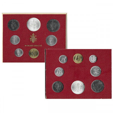 1974 XII * Divisionale Vaticano 8 Monete "Paolo VI - Anno XII" (G 287) FDC