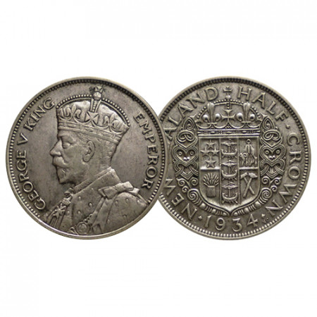 1934 * Half 1/2 Crown Argento Nuova Zelanda "Giorgio V" (KM 5) SPL