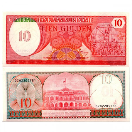 1982 * Banconota Suriname 10 Gulden "Monument of Revolt" (p126) FDS