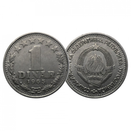 1965 * 1 Dinar Jugoslavia "State Emblem" (KM 47) BB