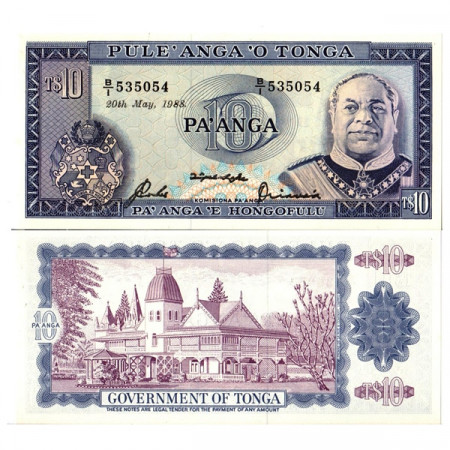 1988 * Banconota Tonga 10 Pa'anga "King Tupou IV" (p22c) FDS