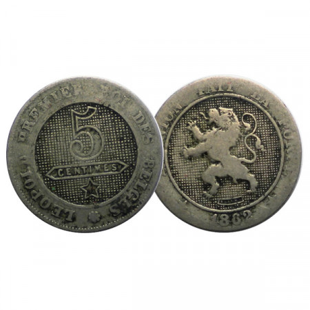 1862 * 5 Centimes Belgio "Leopoldo I" (KM 21) MB