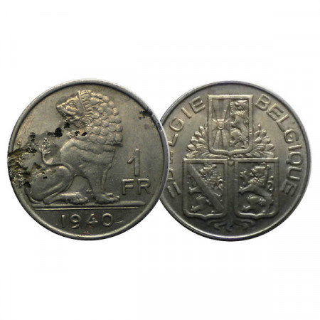 1940 * 1 Franc Belgio "Leopoldo III" (KM 120) MB