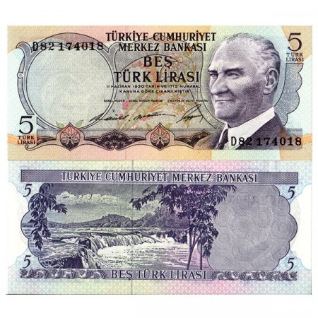 L.1930 (1968) * Banconota Turchia 5 Lira "Kemal Atatürk" (p179) FDS