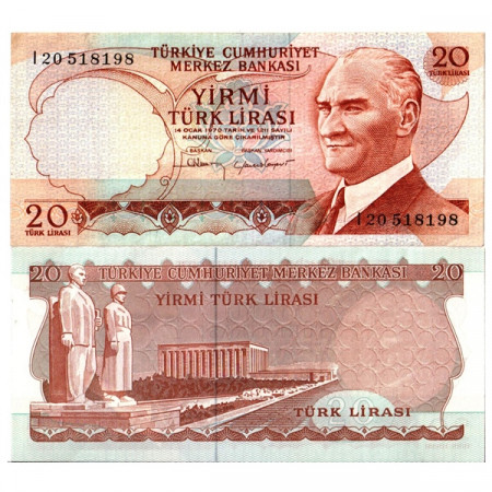 L.1970 (1974) * Banconota Turchia 20 Lira "Kemal Atatürk" (p187b) SPL