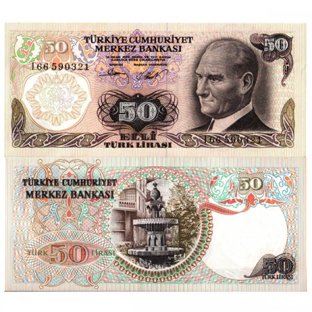 L.1970 (1976) * Banconota Turchia 50 Lira "Kemal Atatürk" (p188) FDS