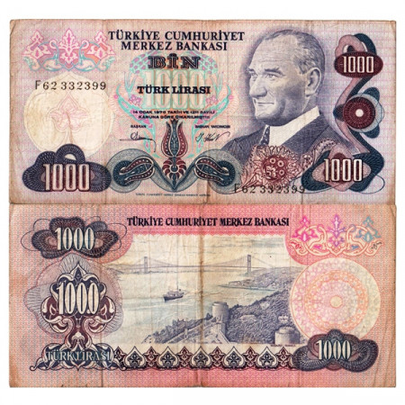 L.1970 * Banconota Turchia 1000 Lira "Kemal Atatürk" (p191) MB+