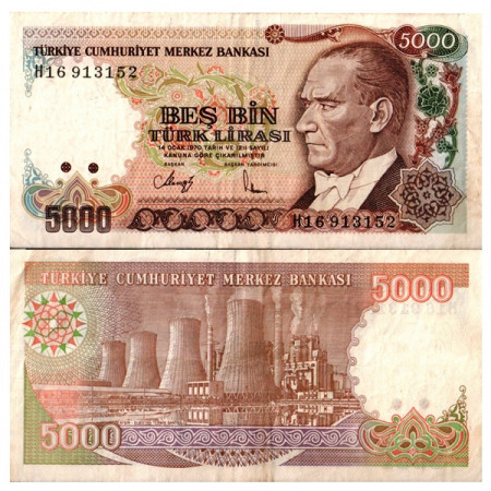 L.1970 (1990) * Banconota Turchia 5000 Lira "Kemal Atatürk" (p198) BB