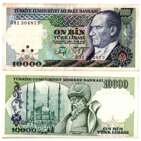 L.1970 (1982) * Banconota Turchia 10.000 Lira "Kemal Atatürk" (p199) BB+