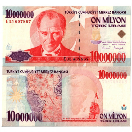 L.1970 (1999) * Banconota Turchia 10 Milioni - 10.000.000 Lira "Kemal Atatürk" (p214) SPL