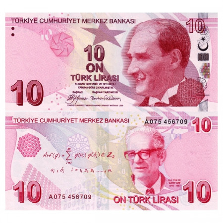 ND (2009) * Banconota Turchia 10 Lira "Atatürk - Cahit Arf" (p223) FDS