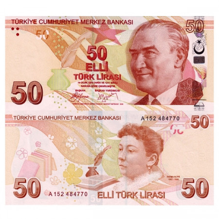 ND (2009) * Banconota Turchia 50 Lira "Atatürk - Aliye" (p225) FDS