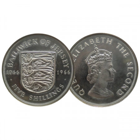 1966 * 5 Shillings Jersey "Elisabetta II - Battaglia di Hastings" (KM 28) PROOF