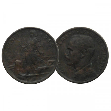 1915 R * 1 Centesimo Rame Italia "Vittorio Emanuele III - Prora" (KM 40 G319) BB+