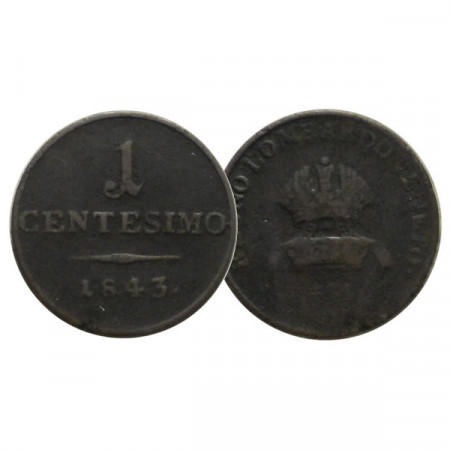 1843 M * 1 Centesimo Austria "Ferdinando I - Lombardo-Veneto, Milano" (C 12.1) BB