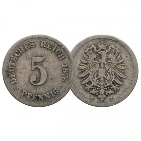 1876 C * 5 Pfennig GERMANIA "Secondo Reich - Aquila Imperiale" (KM 3) BB