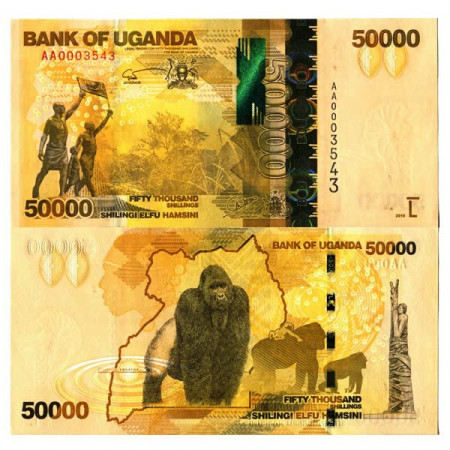 2010 * Banconota Uganda 50.000 Shillings "Commonwealth Monument" (p54a) FDS