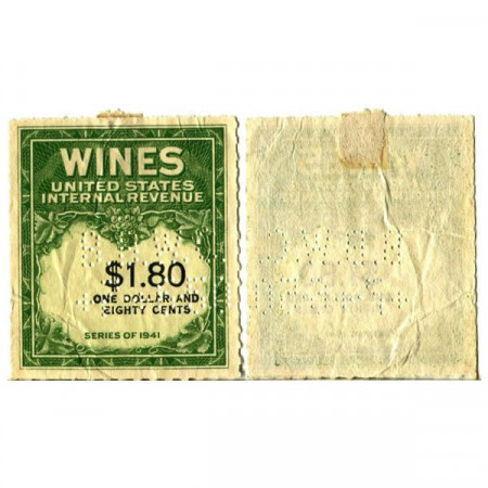 1941 * Wine Stamp Stati Uniti 1,80 Dollars "Green Wine Stamp" (px) SPL