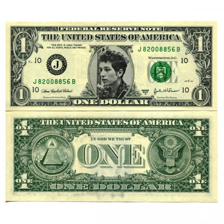 2003 A * Banconota Stati Uniti 1 Dollar "Celebrity  - Bob Dylan" (pCL4) FDS