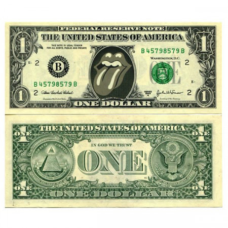 2003 A * Banconota Stati Uniti 1 Dollar "Celebrity  - The Rolling Stones" (pCL6) FDS