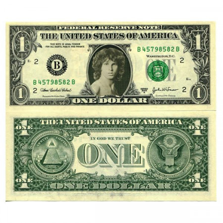 2003 A * Banconota Stati Uniti 1 Dollar "Celebrity  - Jim Morrison" (pCL9) FDS