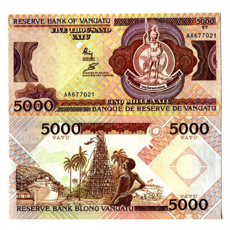 ND (1993) * Banconota Vanuatu 5000 Vatu "Melanesian Chief" (p7) FDS