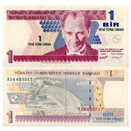 2005 * Banconota Turchia 1 New Lira "Kemal Atatürk" (p216) BB+