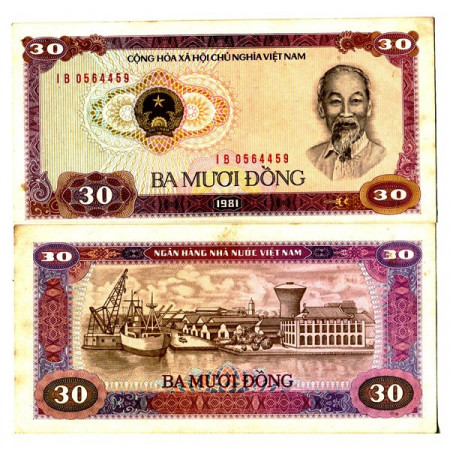 1981 (1982) * Banconota Vietnam 30 Dong "Ho Chi Minh" (p87a) SPL+