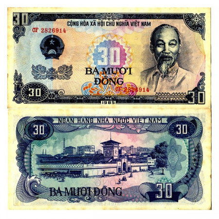 1985 (1986) * Banconota Vietnam 30 Dong "Ho Chi Minh" (p95a) qFDS