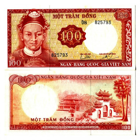ND (1966) * Banconota Vietnam del Sud 100 Dong "Le Van Duyet" (p19b) qFDS