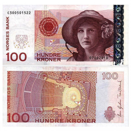 2015 * Banconota Norvegia 100 Kroner "Kirsten Flagstad" (p49e) qFDS