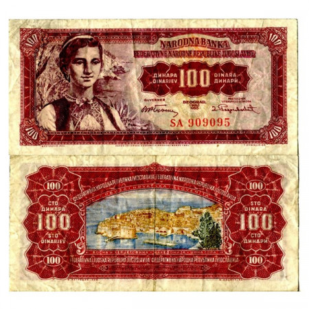 1955 * Banconota Jugoslavia 100 Dinara "Dubrovnik" (p69) BB