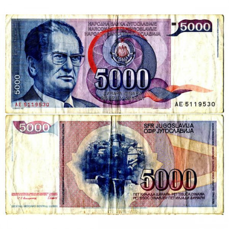 1985 * Banconota Jugoslavia 5000 Dinara "Josip Broz Tito" (p93a) BB