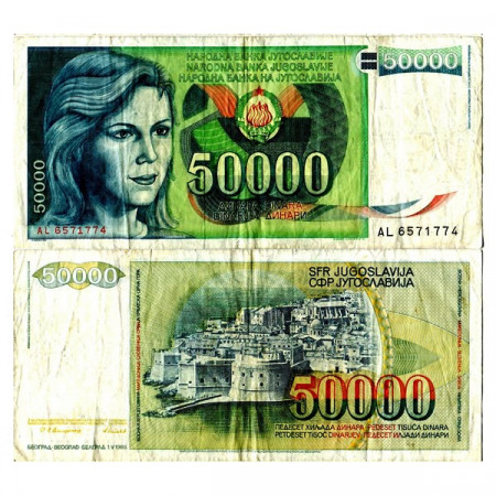 1988 * Banconota Jugoslavia 50.000 Dinara "Woman" (p96) BB