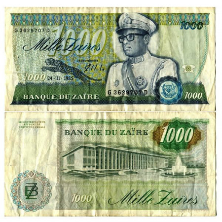 1985 * Banconota Zaire 1000 Zaires "Mobutu Sese Seko" (p31a) BB