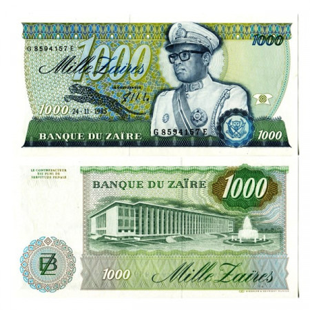 1985 * Banconota Zaire 1000 Zaires "Mobutu Sese Seko" (p31a) FDS