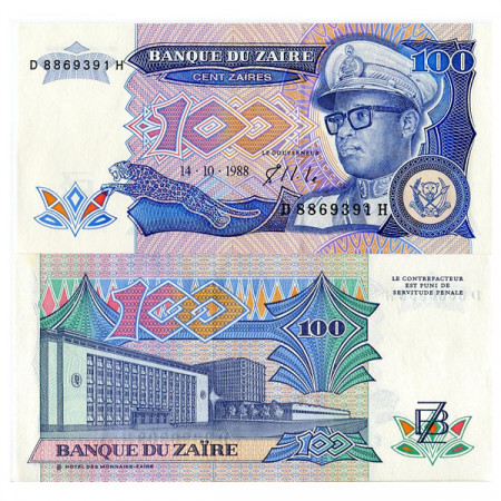 1988 * Banconota Zaire 100 Zaires "Mobutu Sese Seko" (p33a) FDS