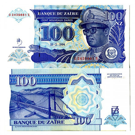 1994 * Banconota Zaire 100 Nouveaux Zaires "Mobutu Sese Seko - HdMZ" (p60) FDS