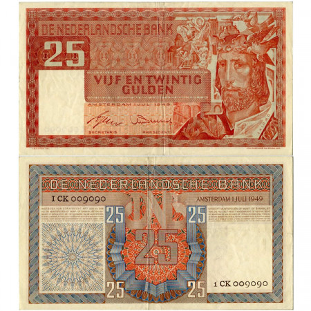 1949 * Banconota Olanda - Paesi Bassi 25 Gulden "King Solomon" (p84) BB