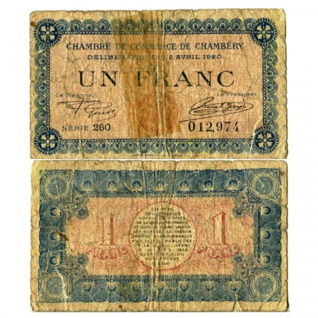 1920 * Banconota Francia 1 Franc "Chambery" (pP44) B