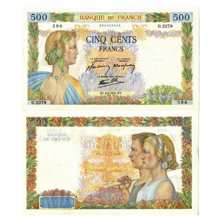 1941 * Banconota Francia 500 Francs "La Paix" (p95b) SPL