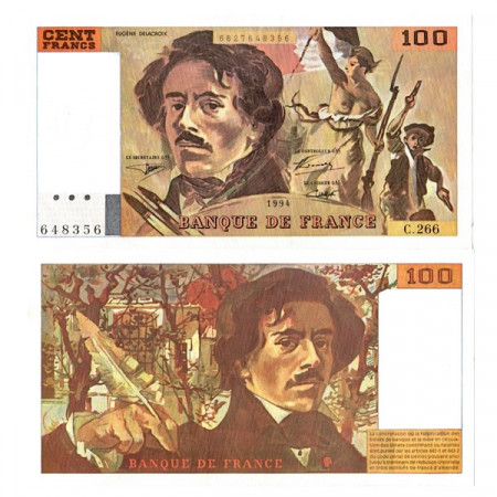 1994 * Banconota Francia 100 Francs "F Delacroix" (p154h) SPL+