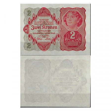 1922 * Banconota Austria 2 Kronen "Woman" (p74) FDS