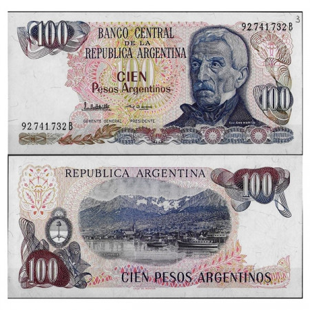 ND (1983-85) * Banconota Argentina 100 Pesos Argentinos "General J de San Martín" (p315a) FDS