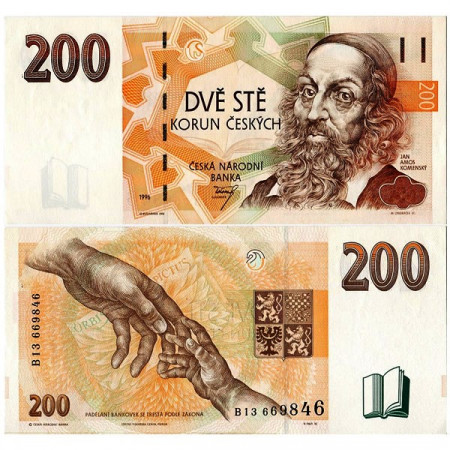 1996 * Banconota Repubblica Ceca 200 Korun "Jan Amos Komensky" (KM 13) FDS