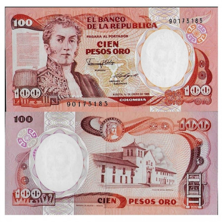 1986 * Banconota Colombia 100 Pesos Oro "General Narino" (p426b) FDS